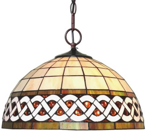 Clayre & Eef Hanglamp Tiffany Ø 46*138 Cm E27/max 2*60w 5ll-6152