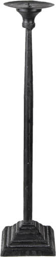 Clayre & Eef Kandelaar Ø 10*44 Cm Zwart Ijzer Kaarsenstandaard Kaarsenhouder Zwart Kaarsenstandaard Kaarsenhouder