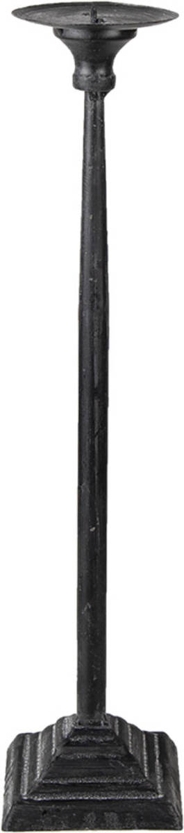 Clayre & Eef Kandelaar Ø 10*44 Cm Zwart Ijzer Kaarsenstandaard Kaarsenhouder Zwart Kaarsenstandaard Kaarsenhouder
