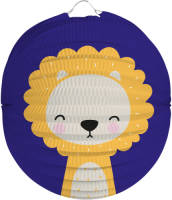 Folat Lampion Leeuw Junior 22 Cm Papier Donkerblauw/geel