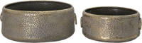 Clayre & Eef Grijze Dienblad (2) Ø 40*16 / Ø 33*13 Cm 6y4551