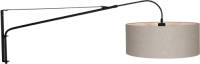 Steinhauer Wandlamp Elegant Classy 9324 Zwart Kap Grijs Linnen Grof
