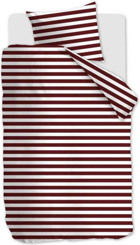 Ambiante Orsin Dekbedovertrek - 1-persoons (140x200/220 Cm + 1 Sloop) - Katoen Satijn - Dark Red