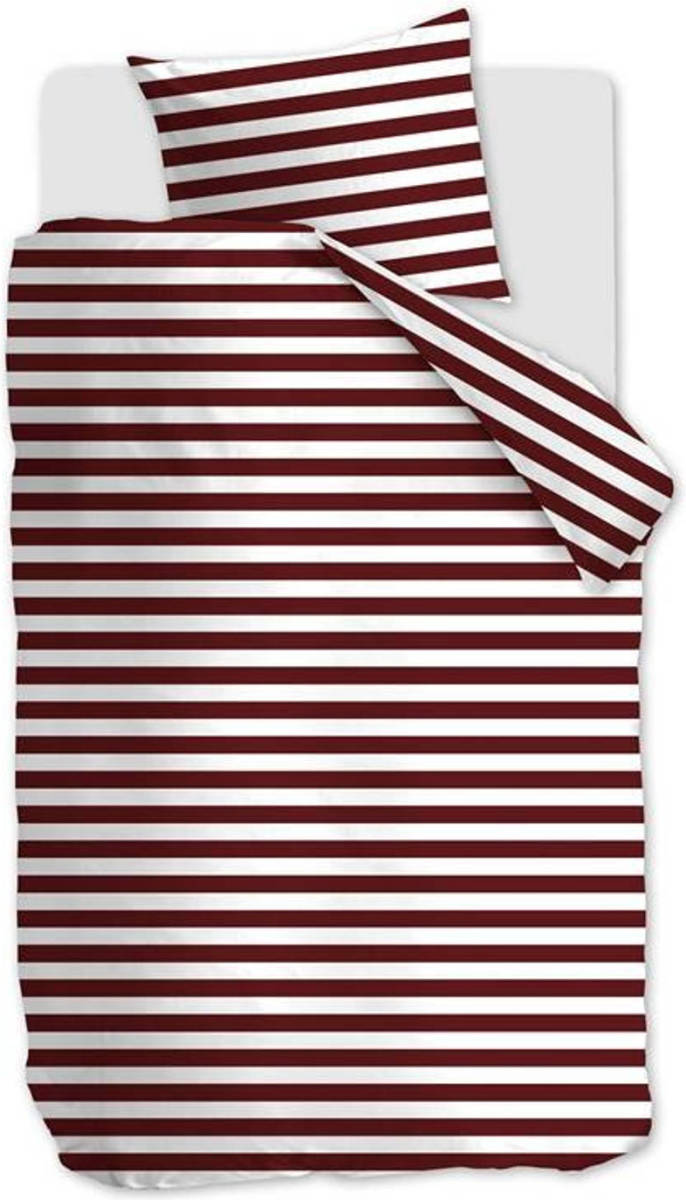 Ambiante Orsin Dekbedovertrek - 1-persoons (140x200/220 Cm + 1 Sloop) - Katoen Satijn - Dark Red