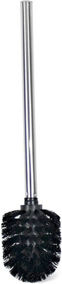 Shoppartners Wc/toiletborstel Zwart/zilver 34.5 Cm Van Rvs - Toiletborstels