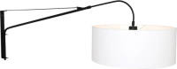Steinhauer Wandlamp Elegant Classy 9321zw Zwart Kap Wit Linnen