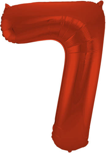 Folat Folieballon Cijfer 7 Metallic Mat 86 Cm Rood
