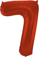 Folat Folieballon Cijfer 7 Metallic Mat 86 Cm Rood