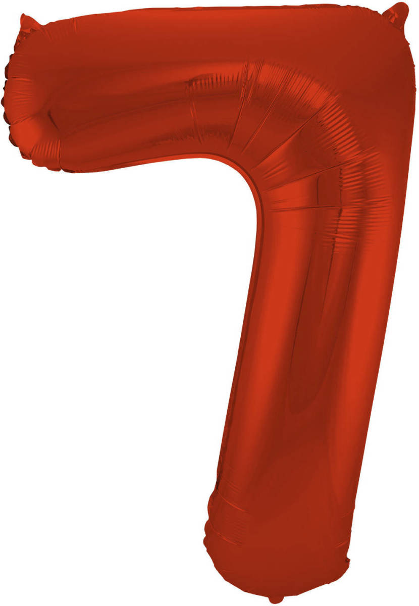 Folat Folieballon Cijfer 7 Metallic Mat 86 Cm Rood