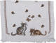 Clayre & Eef Gastendoekje 40*66 Cm Wit, Bruin, Zwart Katoen Katten Toilet Handdoek Kleine Handdoek Gastendoek Grijs