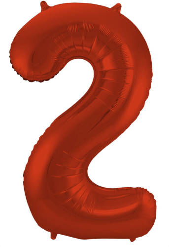 Folat Folieballon Cijfer 2 Metallic Mat 86 Cm Rood