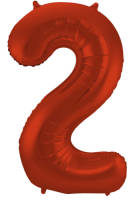Folat Folieballon Cijfer 2 Metallic Mat 86 Cm Rood