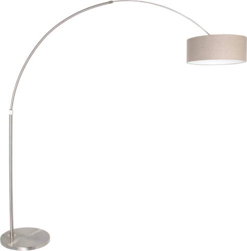 Steinhauer Vloerlamp Sparkled Light 9904 Staal Kap Grijs Linnen