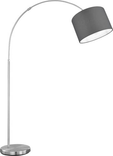 BES LED Led Vloerlamp - Trion Hotia - E27 Fitting - Verstelbaar - Rond - Mat Grijs - Aluminium