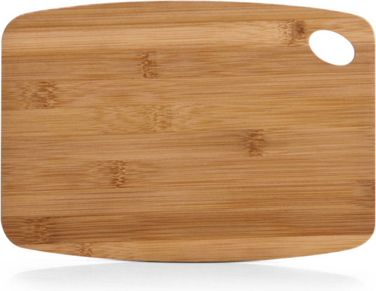 Shoppartners 1x Rechthoekige Bamboe Houten Snij/serveerplanken Met Ophangoog 26 Cm - Snijplanken