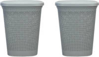 2x Stuks Grijze Kunststof Wasmand 60 Liter 37 X 46 X 60 Cm - Wasmanden