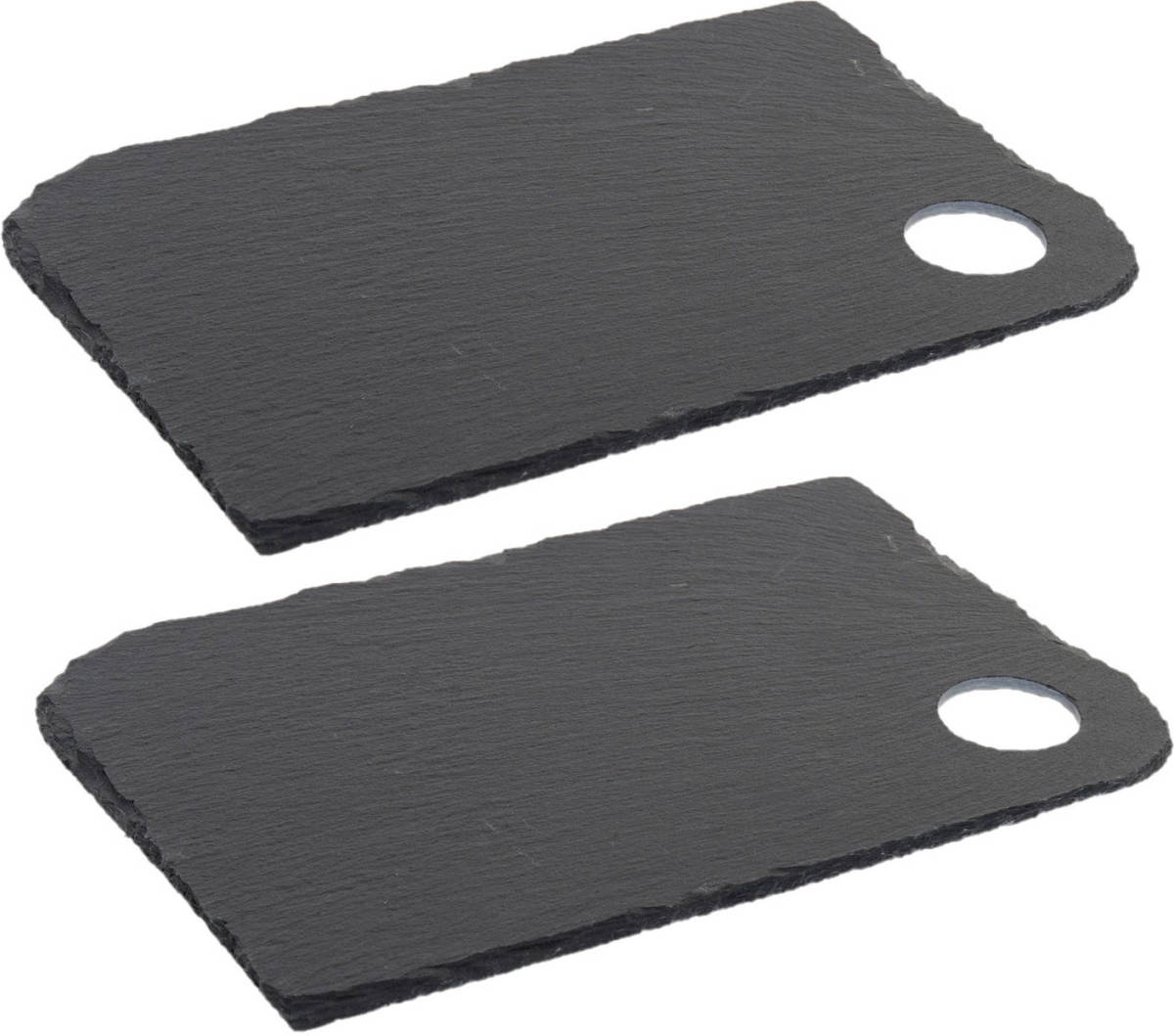 Shoppartners 2x Stuks Leisteen Snijplanken 28 X 18 Cm Zwart - Snijplanken