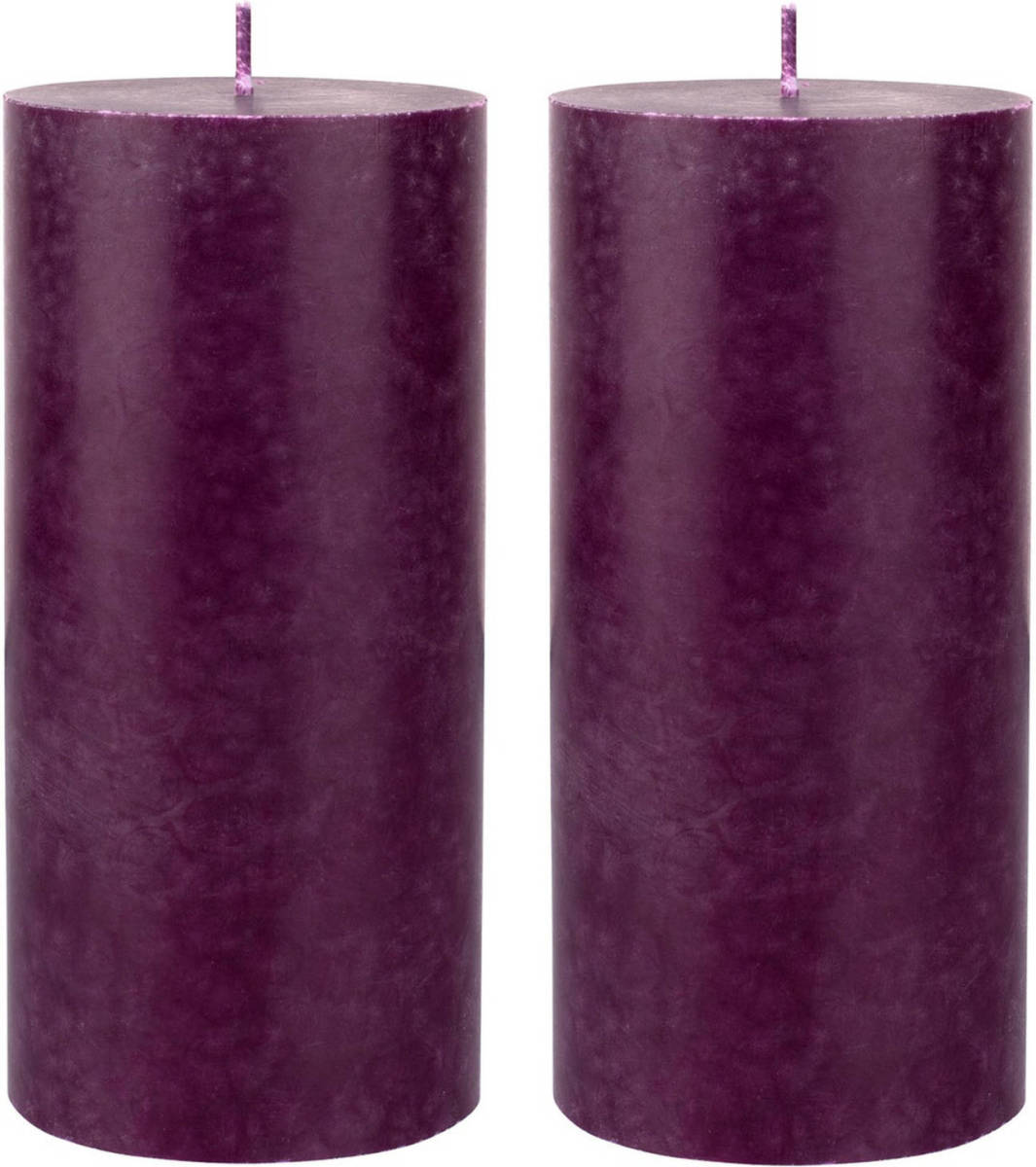 Duni 2x Stuks Paarse Cilinder Kaarsen /Stompkaarsen 15 X 7 Cm 50 Branduren Sfeerkaarsen Paars - Stompkaarsen