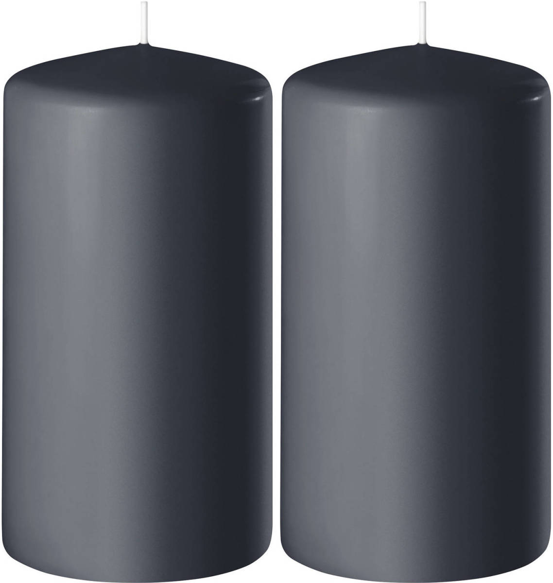 Shoppartners 2x Kaarsen Antraciet Grijs 6 X 10 Cm 36 Branduren Sfeerkaarsen - Stompkaarsen