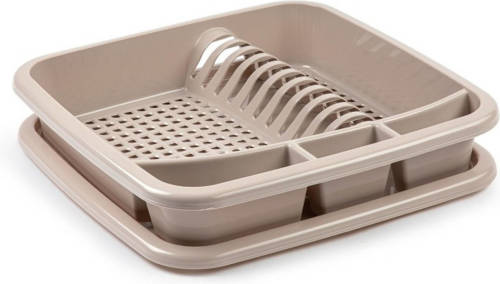 Forte Plastics Taupe Afdruiprek Met Lekbak 39 X 39 Cm - Afdruiprekken