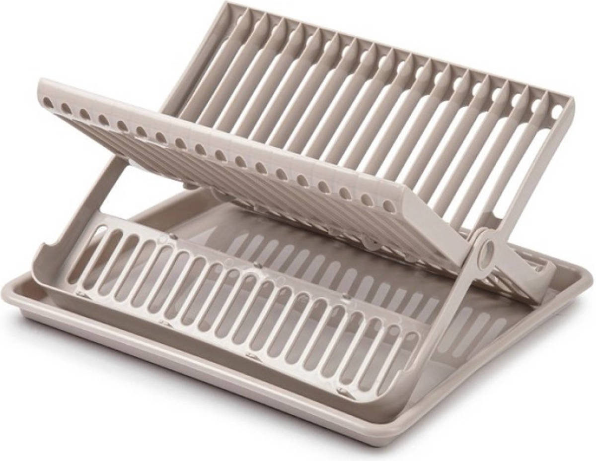 Forte Plastics Beige Afdruiprek 2-laags Met Lekbak 37 X 33 X 21 Cm - Afdruiprekken