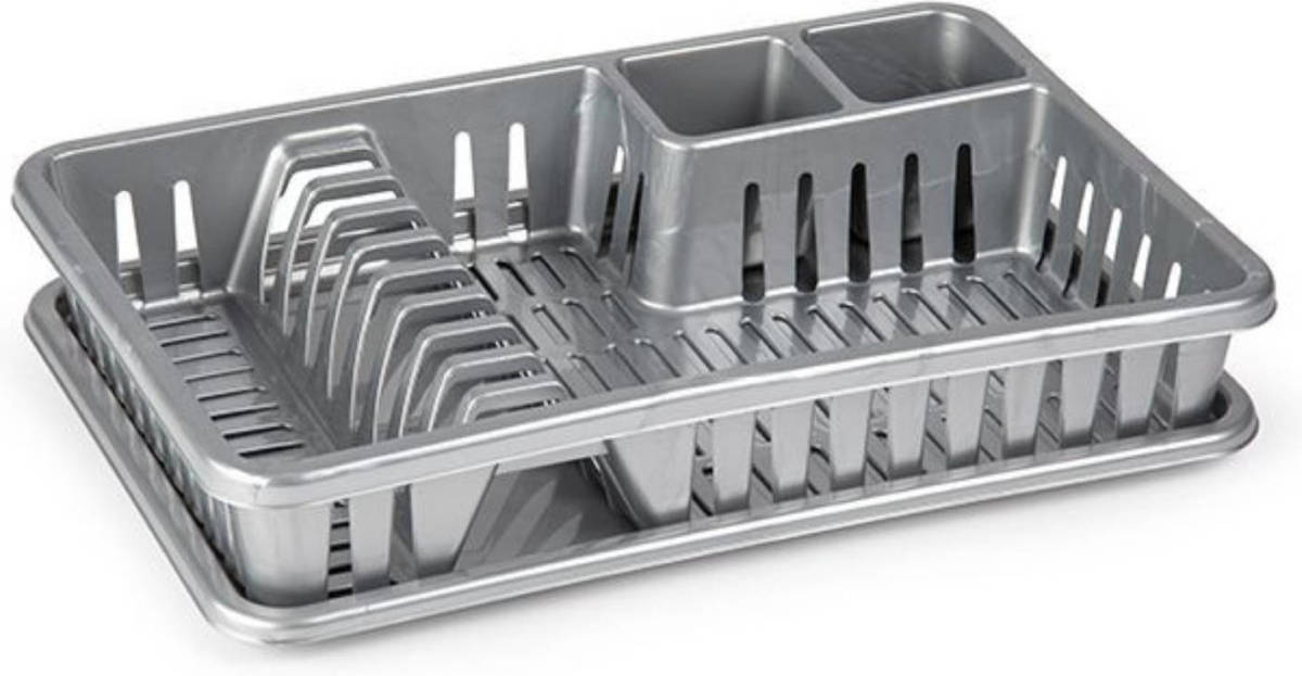 Forte Plastics Antraciet Grijs Afdruiprek Met Lekbak 45 X 30 Cm - Afdruiprekken
