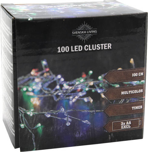 Shoppartners Draadverlichting Lichtsnoer Met 100 Lampjes Gekleurd Op Batterij 100 Cm - Lichtsnoeren