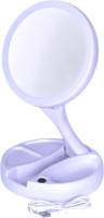 Shoppartners Make-up Spiegel Opvouwbaar Met Led Licht 16 Cm Wit - Make-up Spiegeltjes