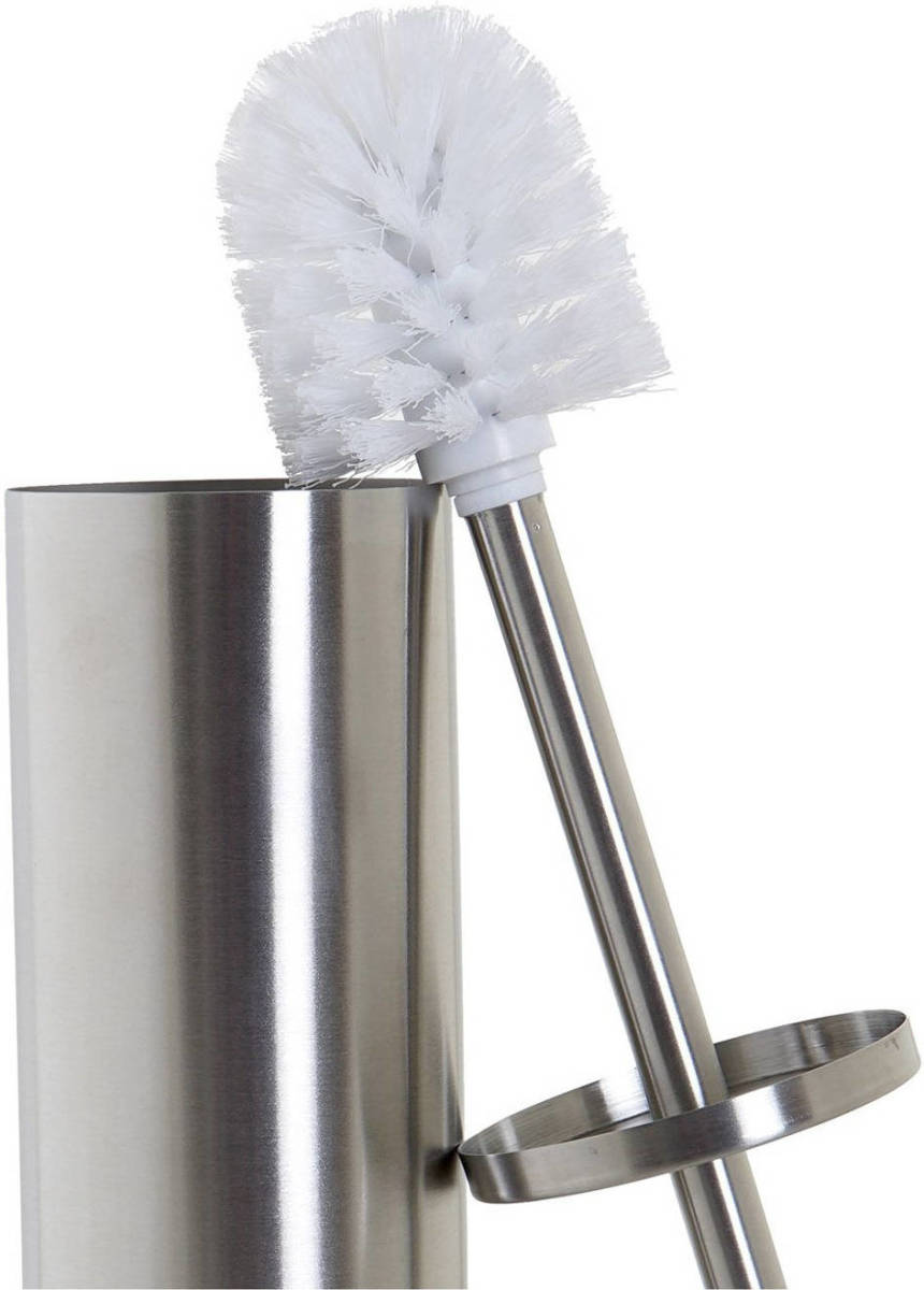 Shoppartners Toiletborstel Zilver Met Houder Van Rvs 39 Cm - Toiletborstels