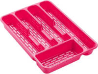 Forte Plastics Bestekbak/bestekhouders 5-vaks Roze L33 X B24 X H4 Cm - Bestekbakken