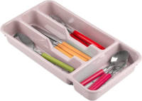 Forte Plastics Bestekbak/bestekhouders 4-vaks Roze L33 X B18 X H4 Cm - Bestekbakken