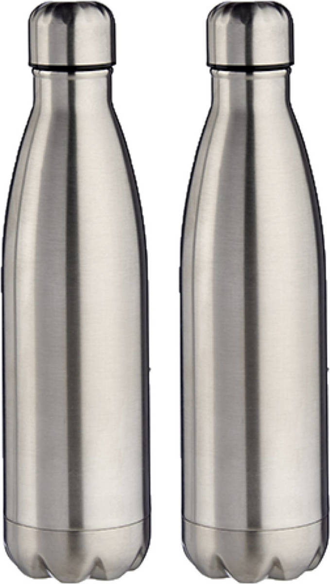Shoppartners 2x Stuks Rvs Thermosflessen/isoleerflessen 500 Ml - Thermosflessen