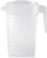 Forte Plastics 1x Kunststof Koelkast Schenkkannen 1 Liter Met Deksel - Schenkkannen