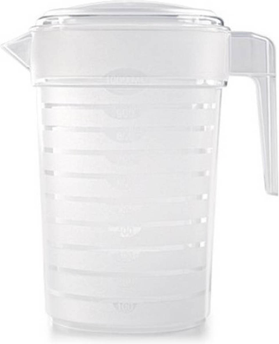 Forte Plastics 1x Kunststof Koelkast Schenkkannen 1 Liter Met Deksel - Schenkkannen