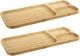 Shoppartners Set Van 2x Stuks Bamboe Houten 3-vaks Barbecuebord 39 X 16 X 2 Cm - Serveerbladen/serveerbord/barbecuebord Met Vakjes