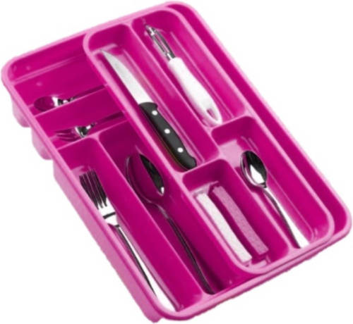 Forte Plastics Bestekbak/bestekhouders 2 Lagen Roze L40 X B30 X H7 Cm - Bestekbakken