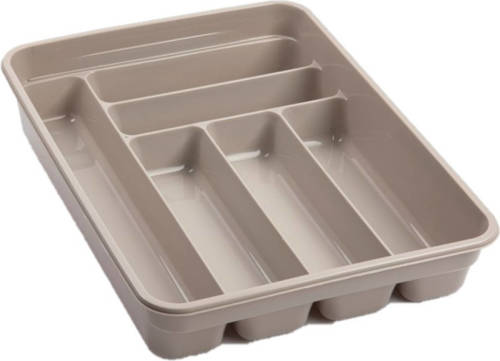 Forte Plastics Bestekbak/bestekhouders 6-vaks Taupe L40 X B30 X H7 Cm - Bestekbakken