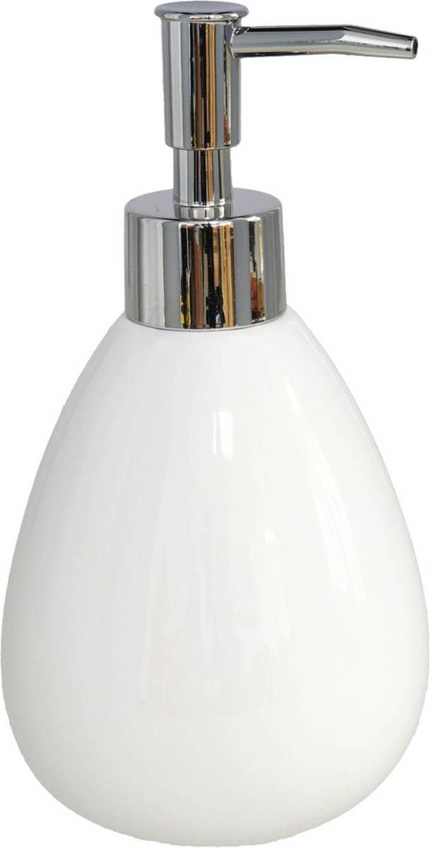 Shoppartners Zeeppompje/zeepdispenser Keramiek Wit 350 Ml - Zeeppompjes