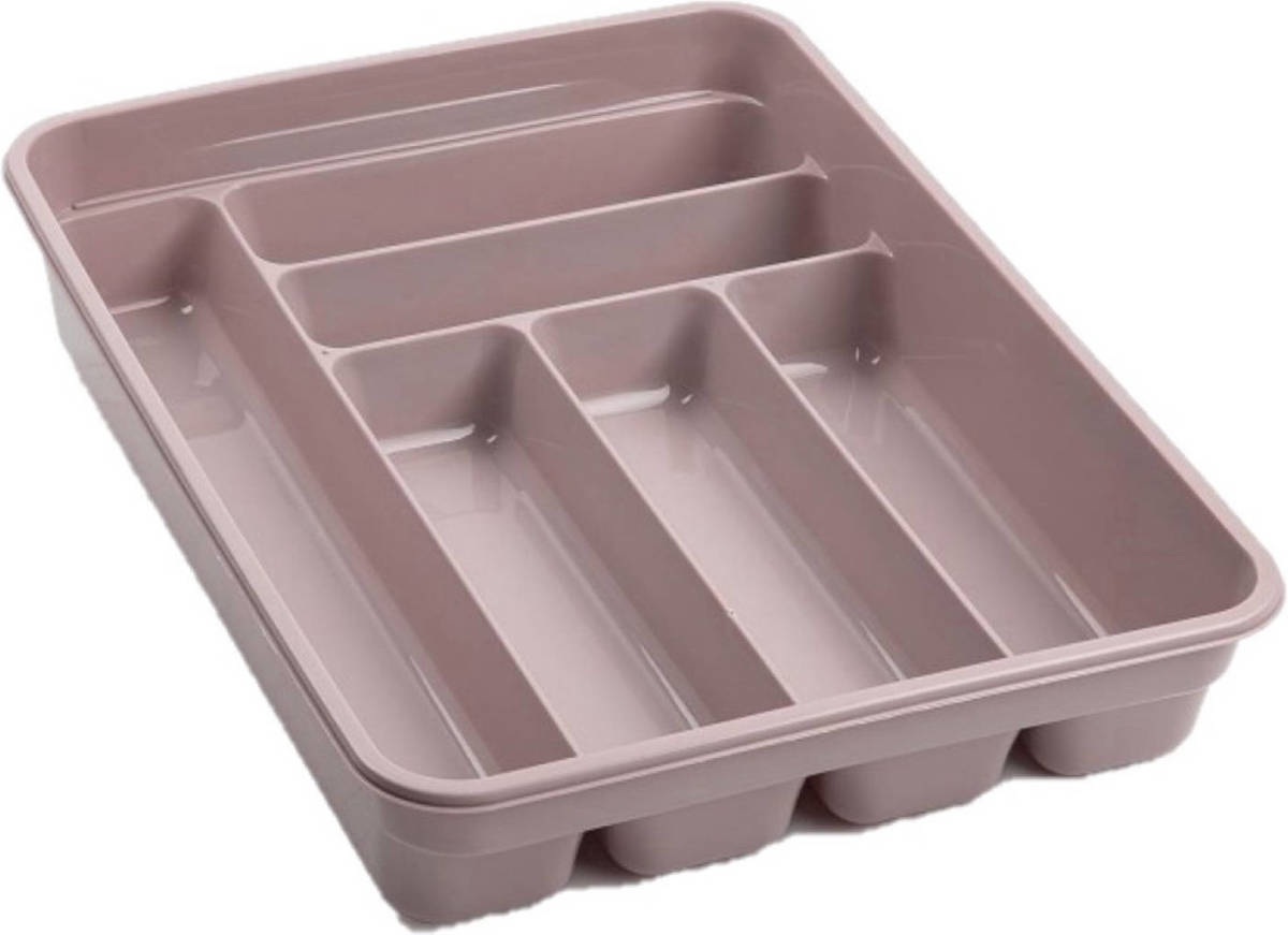 Forte Plastics Bestekbak/bestekhouders 6-vaks Roze L40 X B30 X H7 Cm - Bestekbakken
