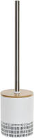 Shoppartners Toiletborstel Wit/zwart Met Houder Van Dolomiet 39 Cm - Toiletborstels