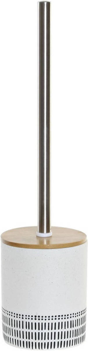 Shoppartners Toiletborstel Wit/zwart Met Houder Van Dolomiet 39 Cm - Toiletborstels