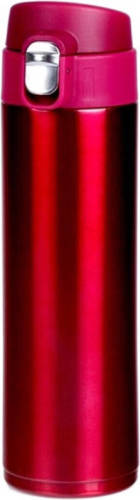 Shoppartners Rvs Thermosfles / Isoleerfles Voor Onderweg 450 Ml Fuchsia Roze - Thermosflessen