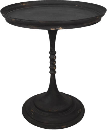 Clayre & Eef Bijzettafel Ø 60*68 Cm Bruin Ijzer Rond Side Table Tafeltje Bruin Side Table Tafeltje