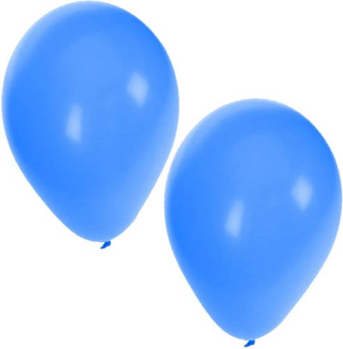 Bellatio Decorations 25x Stuks Blauwe Party Ballonnen Van 27 Cm - Ballonnen