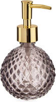 Shoppartners Zeeppompje/zeepdispenser Rose Goud Rond Glas 200 Ml - Zeeppompjes
