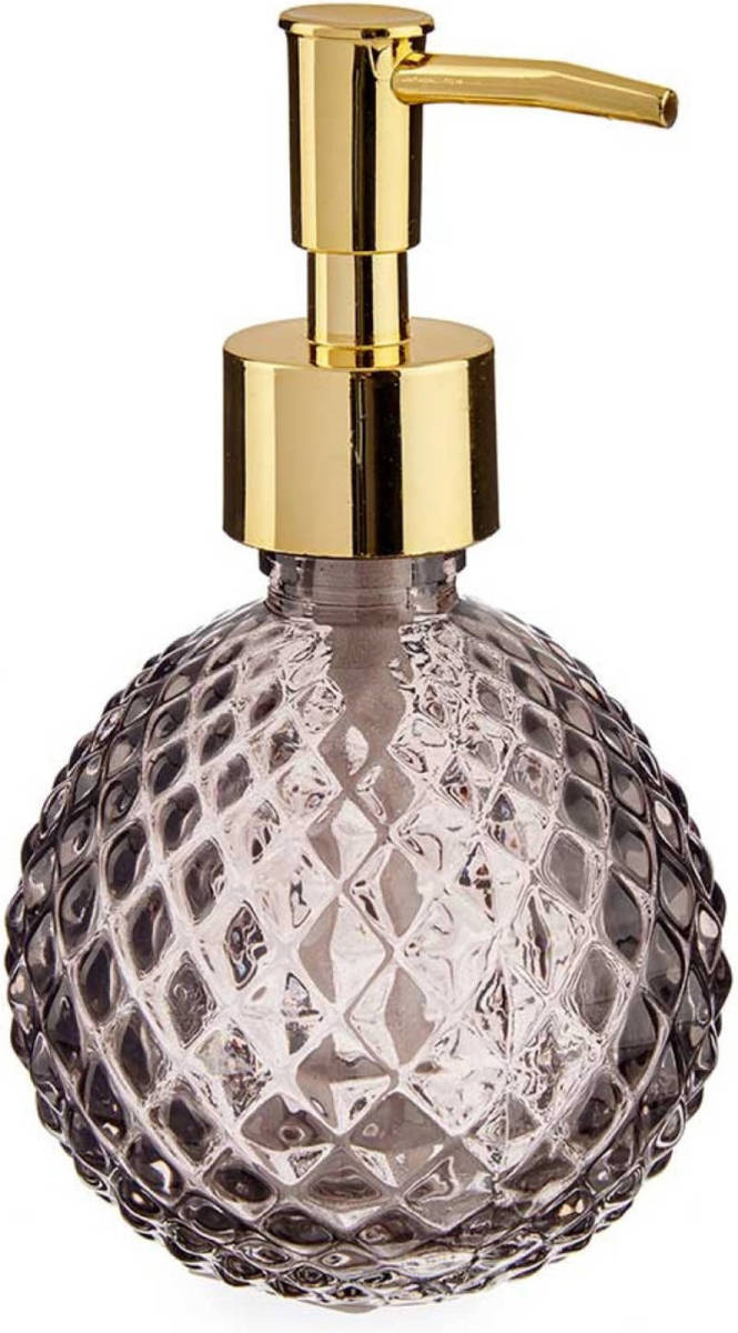 Shoppartners Zeeppompje/zeepdispenser Rose Goud Rond Glas 200 Ml - Zeeppompjes