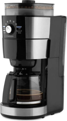 Tomado Tgb1301s - Grind & Brew Koffiezetapparaat - Filterkoffie - Koffiebonen - 1.25 L Inhoud - Zwart/rvs