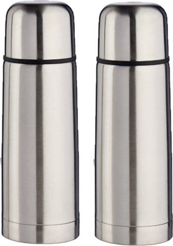 Shoppartners 2x Stuks Rvs Thermosflessen/isoleerflessen 350 Ml - Thermosflessen