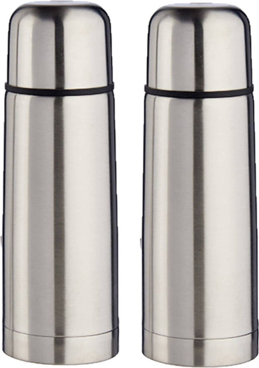 Shoppartners 2x Stuks Rvs Thermosflessen/isoleerflessen 350 Ml - Thermosflessen