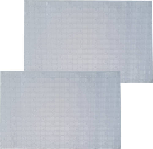 Shoppartners 2x Stuks Badmatten/douchematten Anti-slip Transparant Geweven Patroon 50 X 50 Cm - Badmatjes